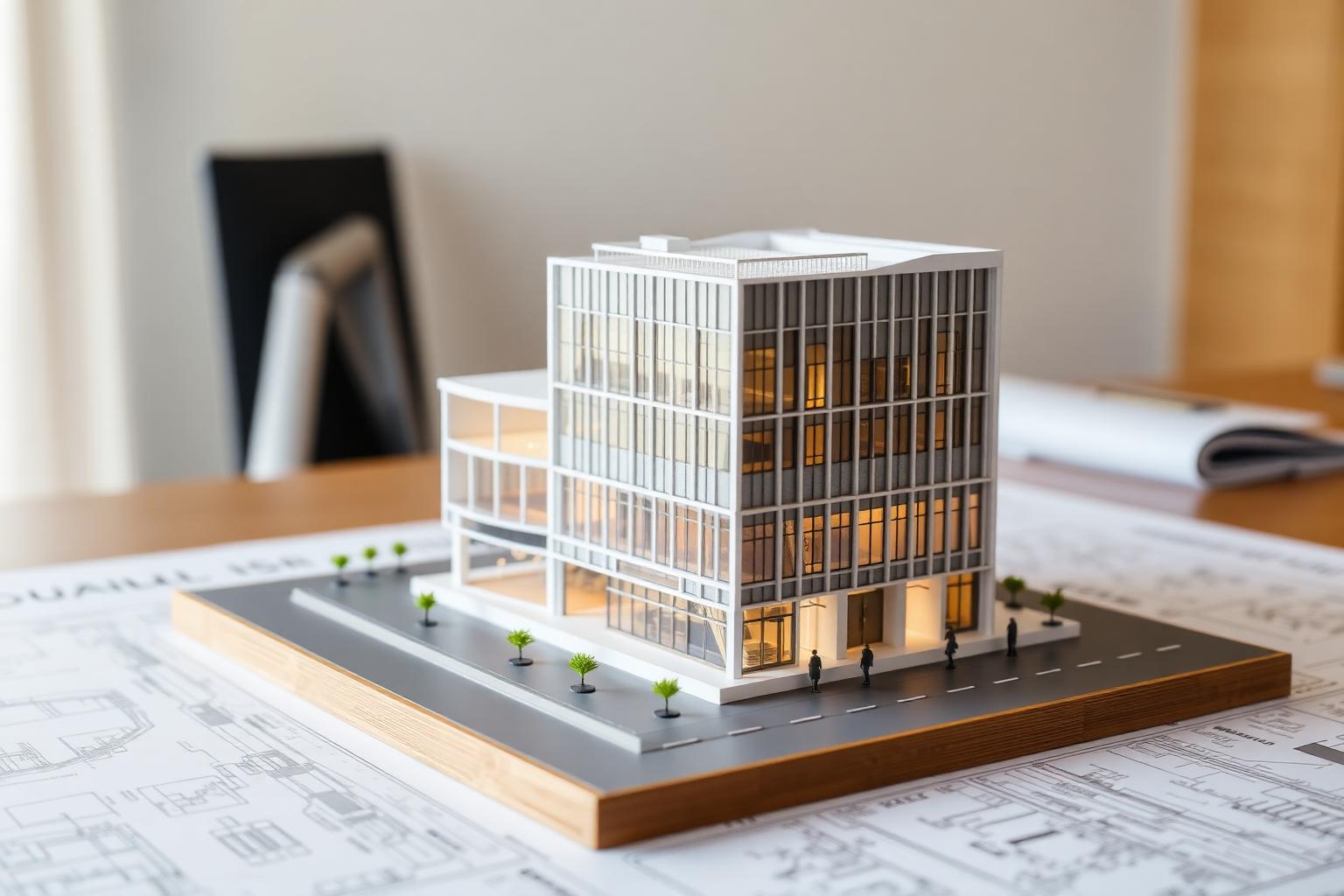 Architectural model and renderings