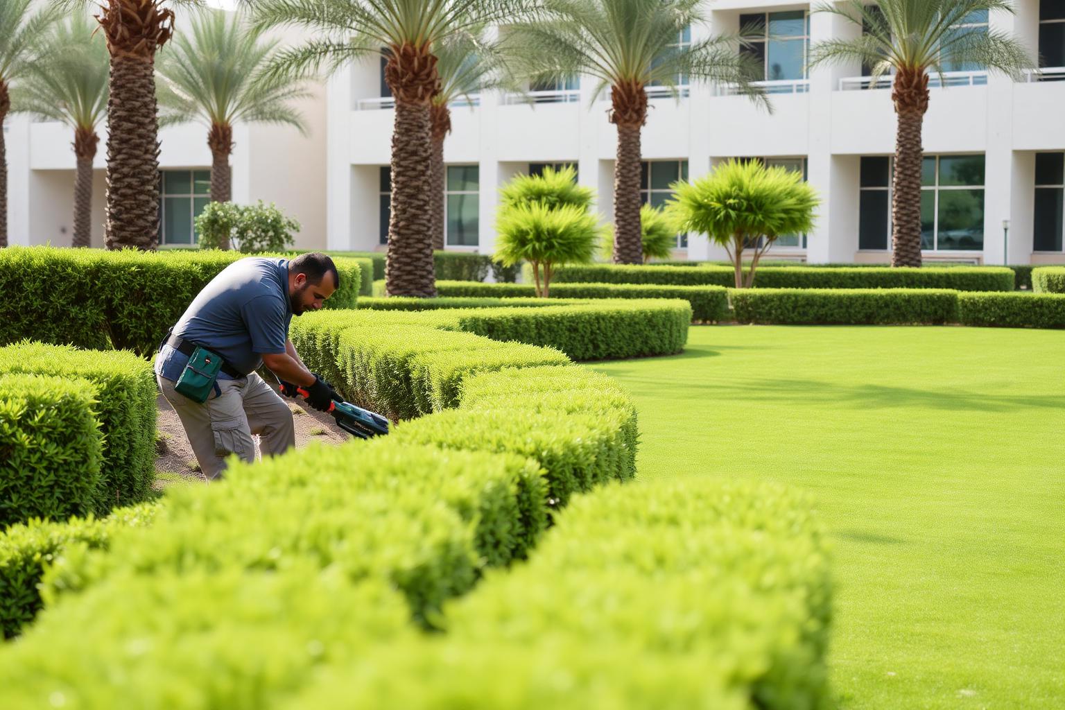 Manicured corporate landscape