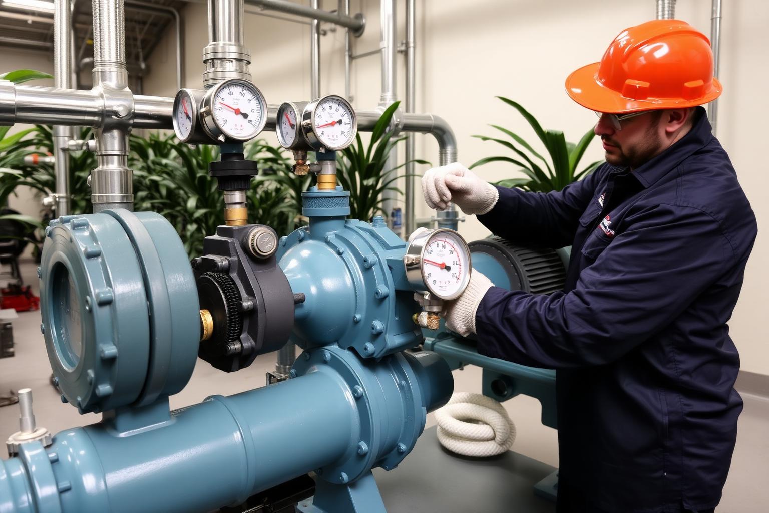 Water pump and manifold installation