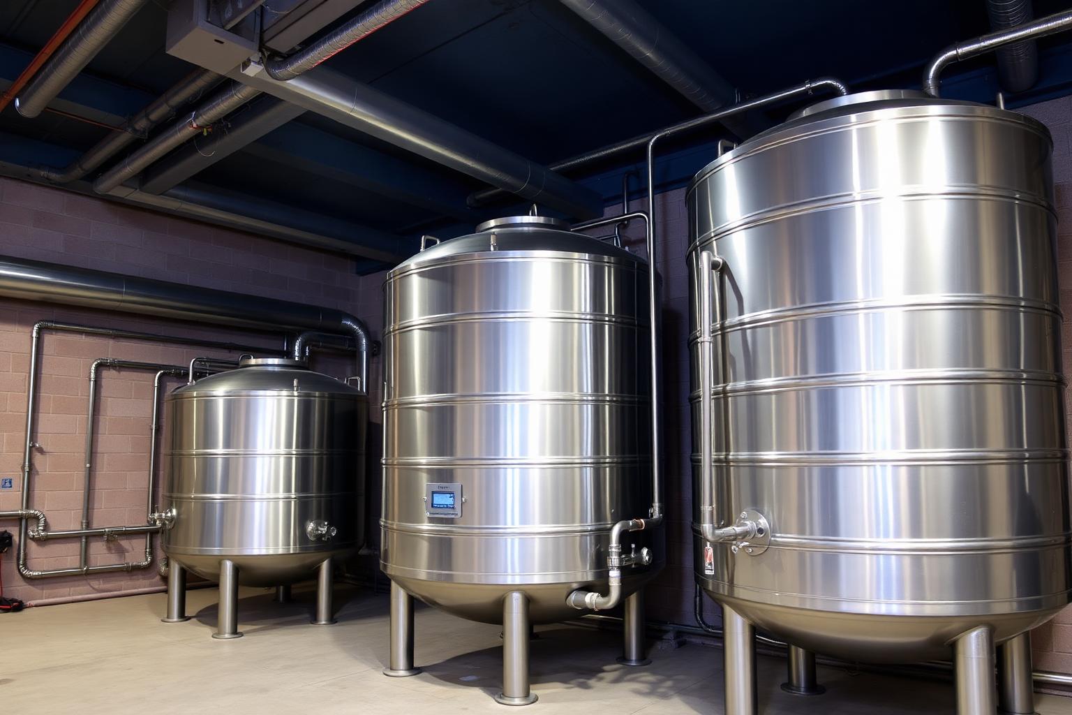 Stainless steel water storage tanks
